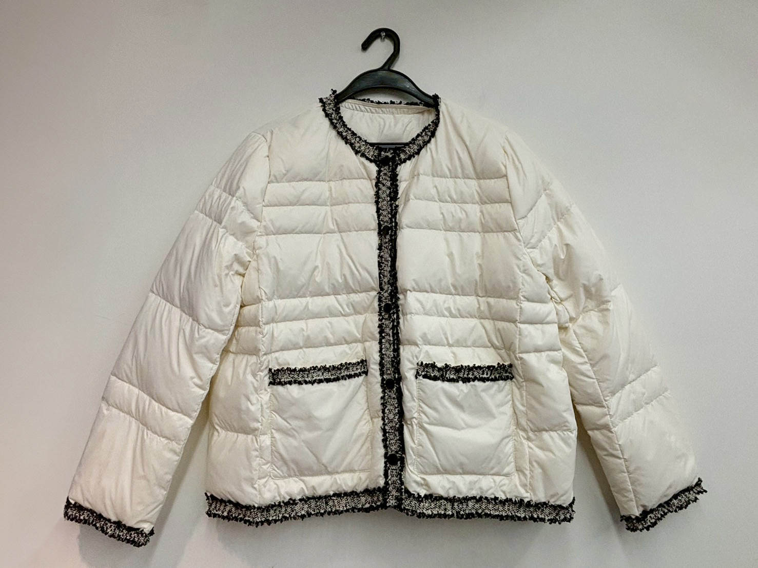 小香編織滾邊羽絨外套