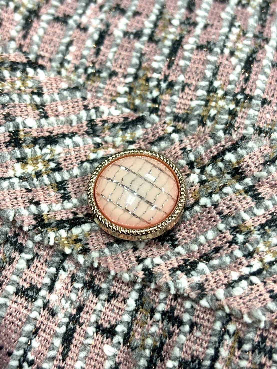 粉系粗花呢小香風外套