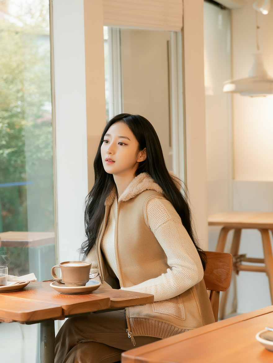 麂皮感毛絨背心外套