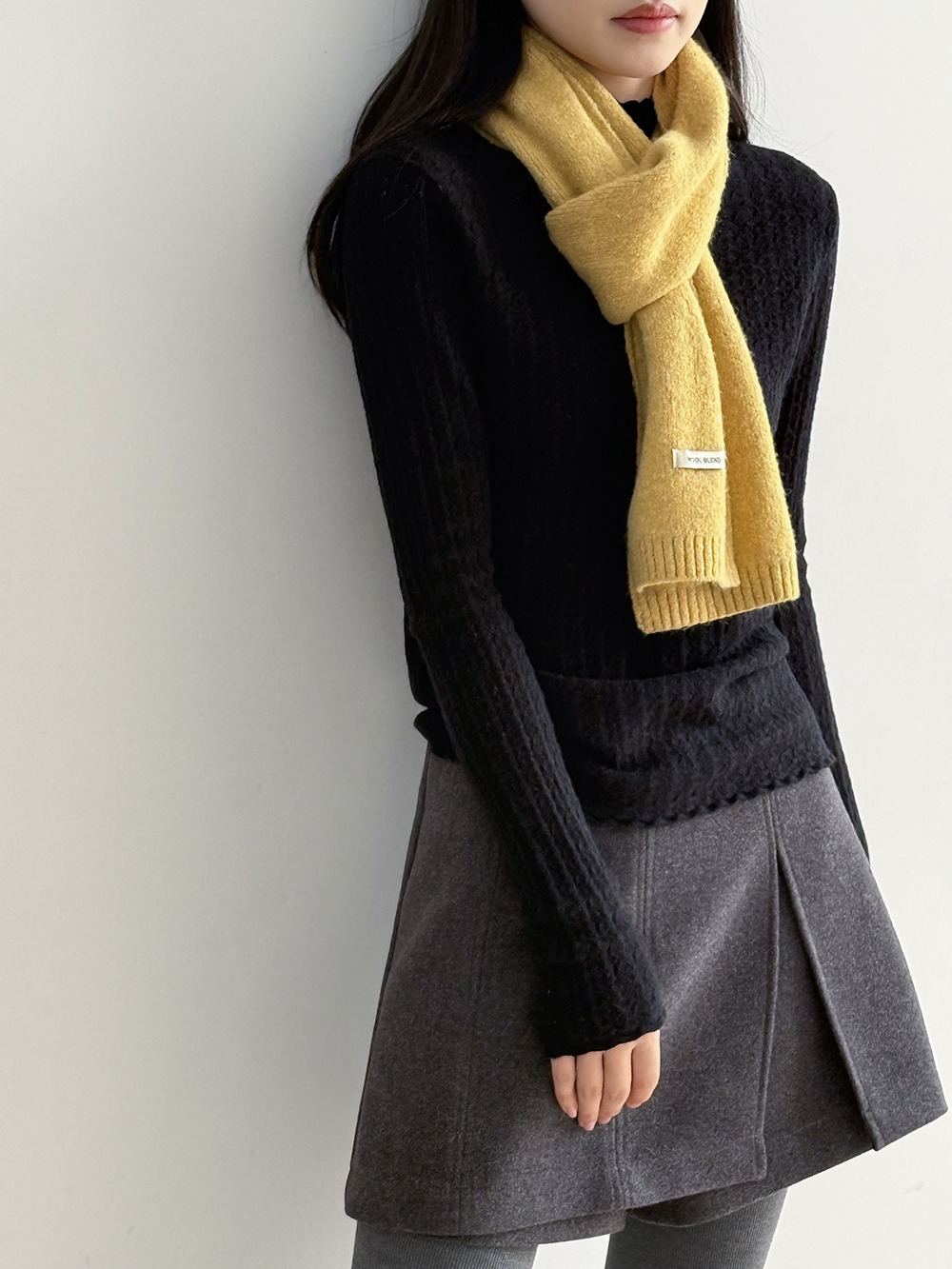 半高領蕾絲針織上衣