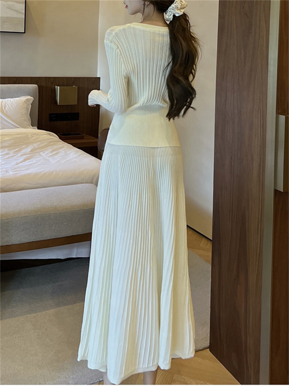 針織溫柔風長裙套裝