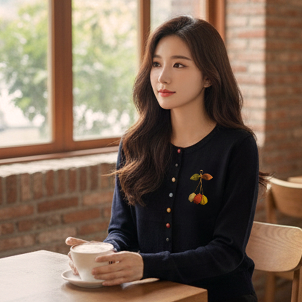 彩釦立體綴飾針織外套