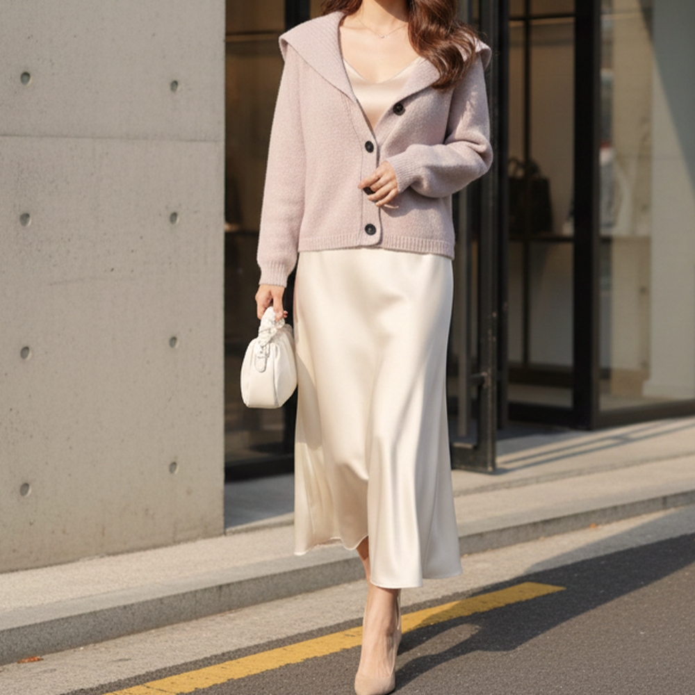 日系大翻領針織外套