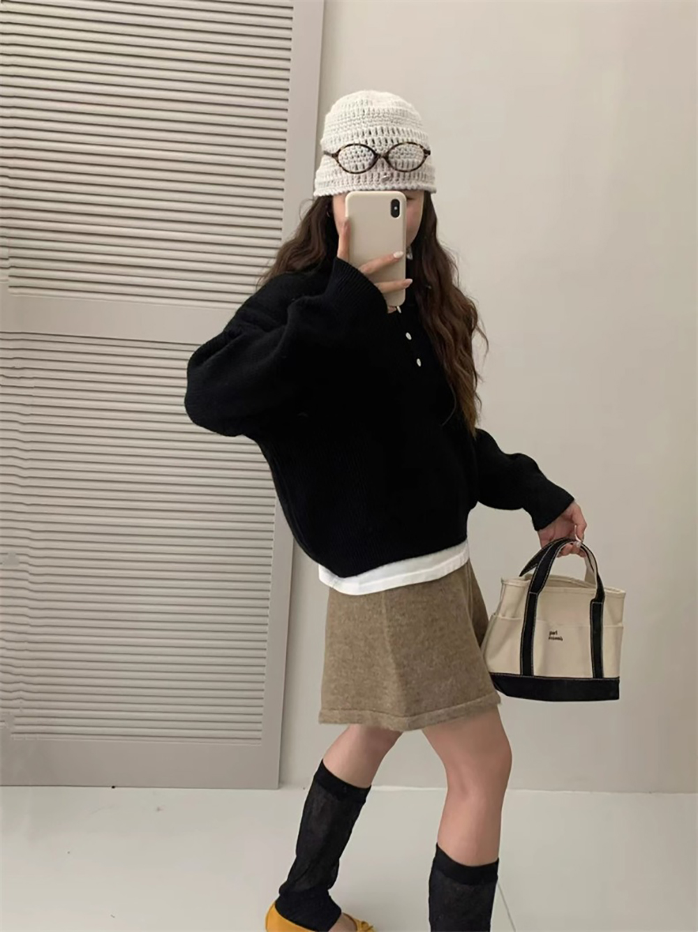 糖果色連帽針織上衣