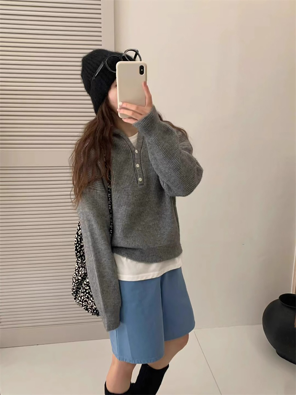 糖果色連帽針織上衣