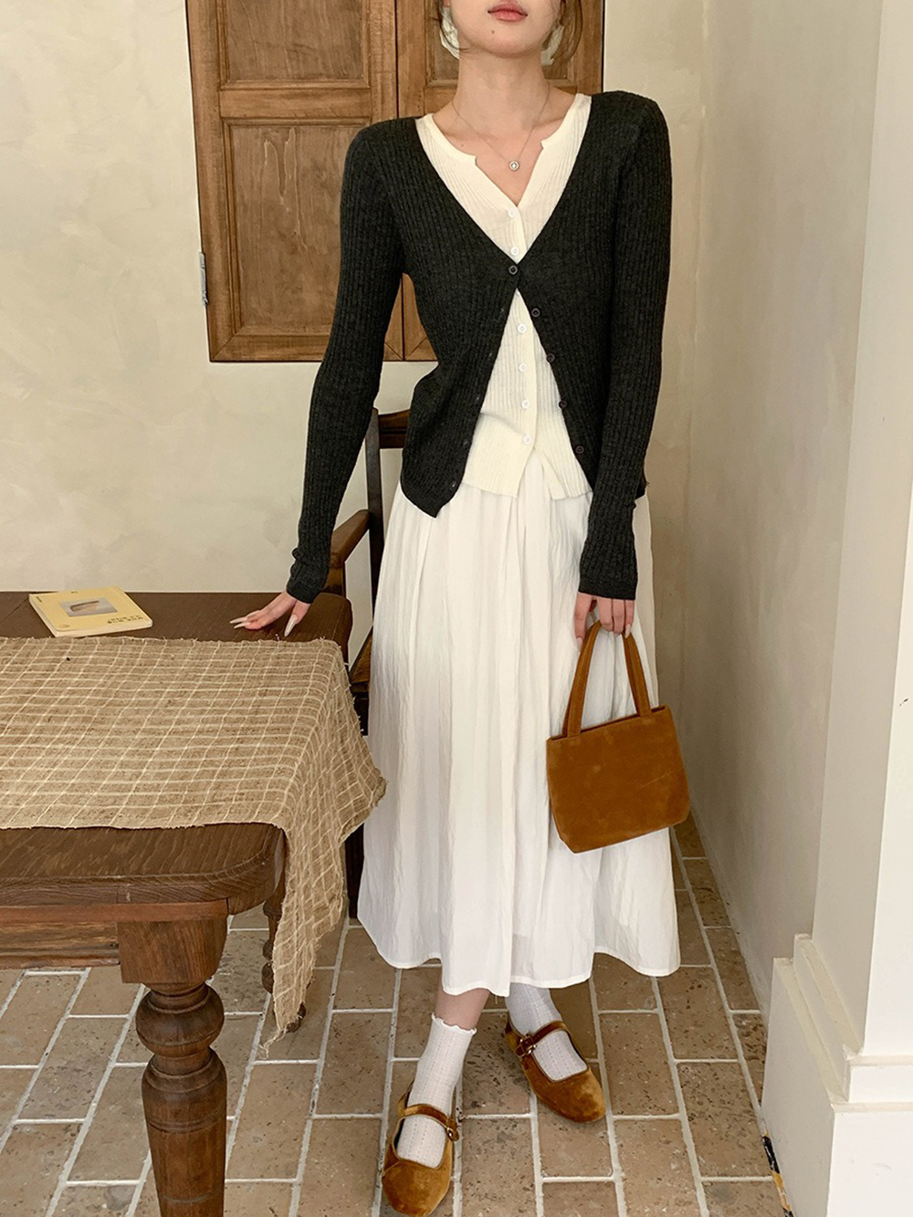 層次感假兩件針織上衣