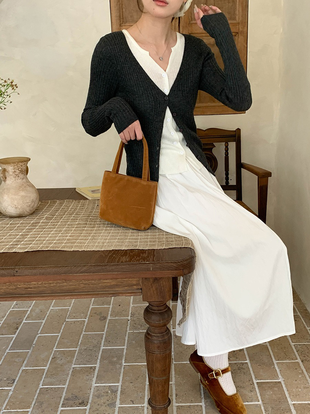 層次感假兩件針織上衣