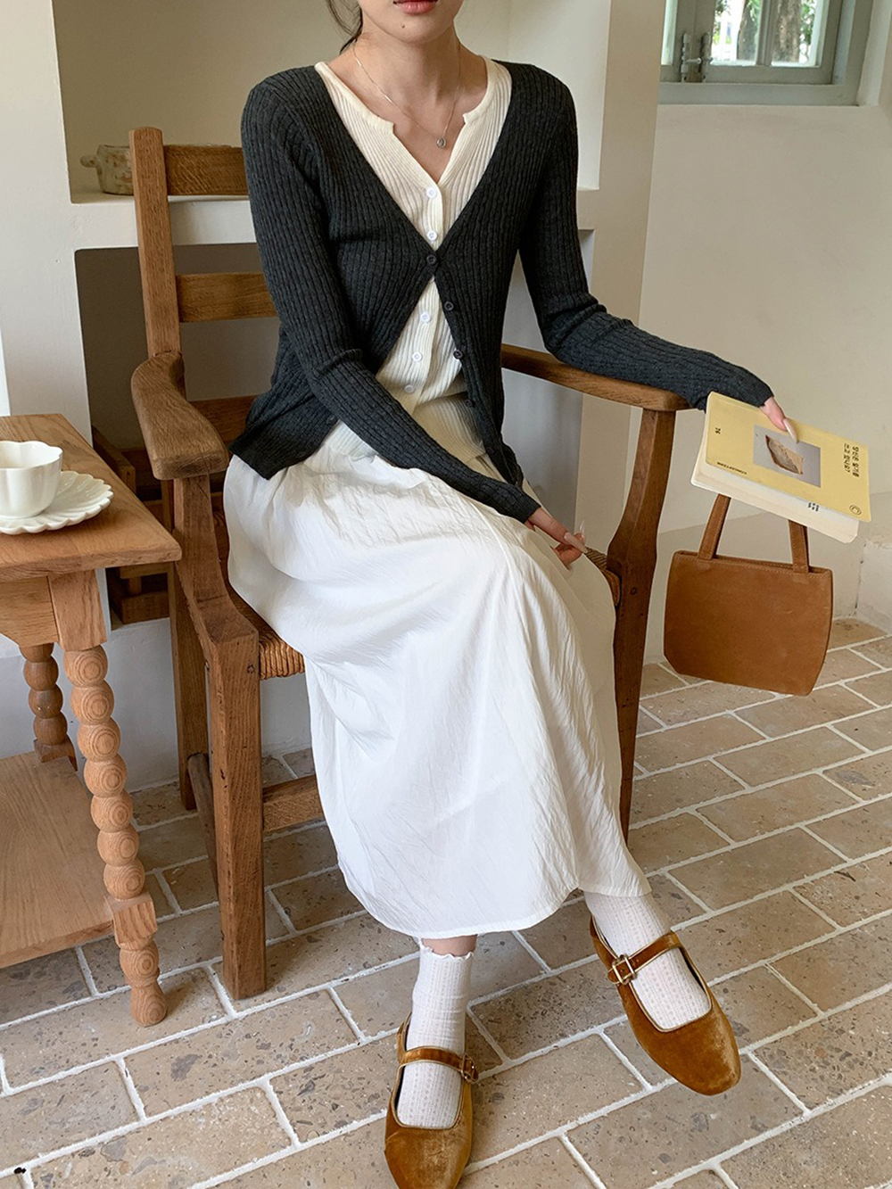 層次感假兩件針織上衣