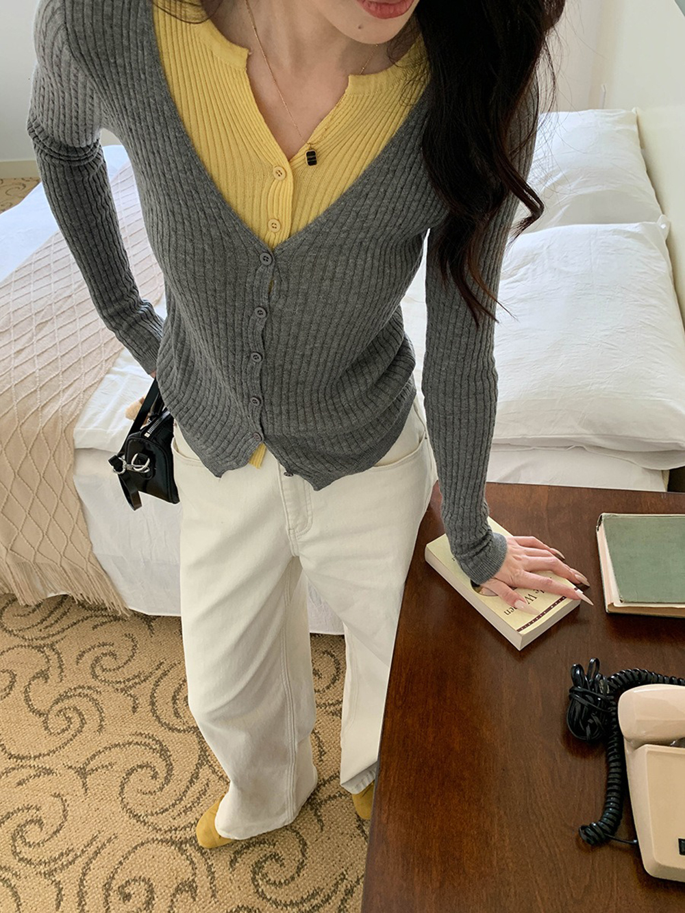 層次感假兩件針織上衣