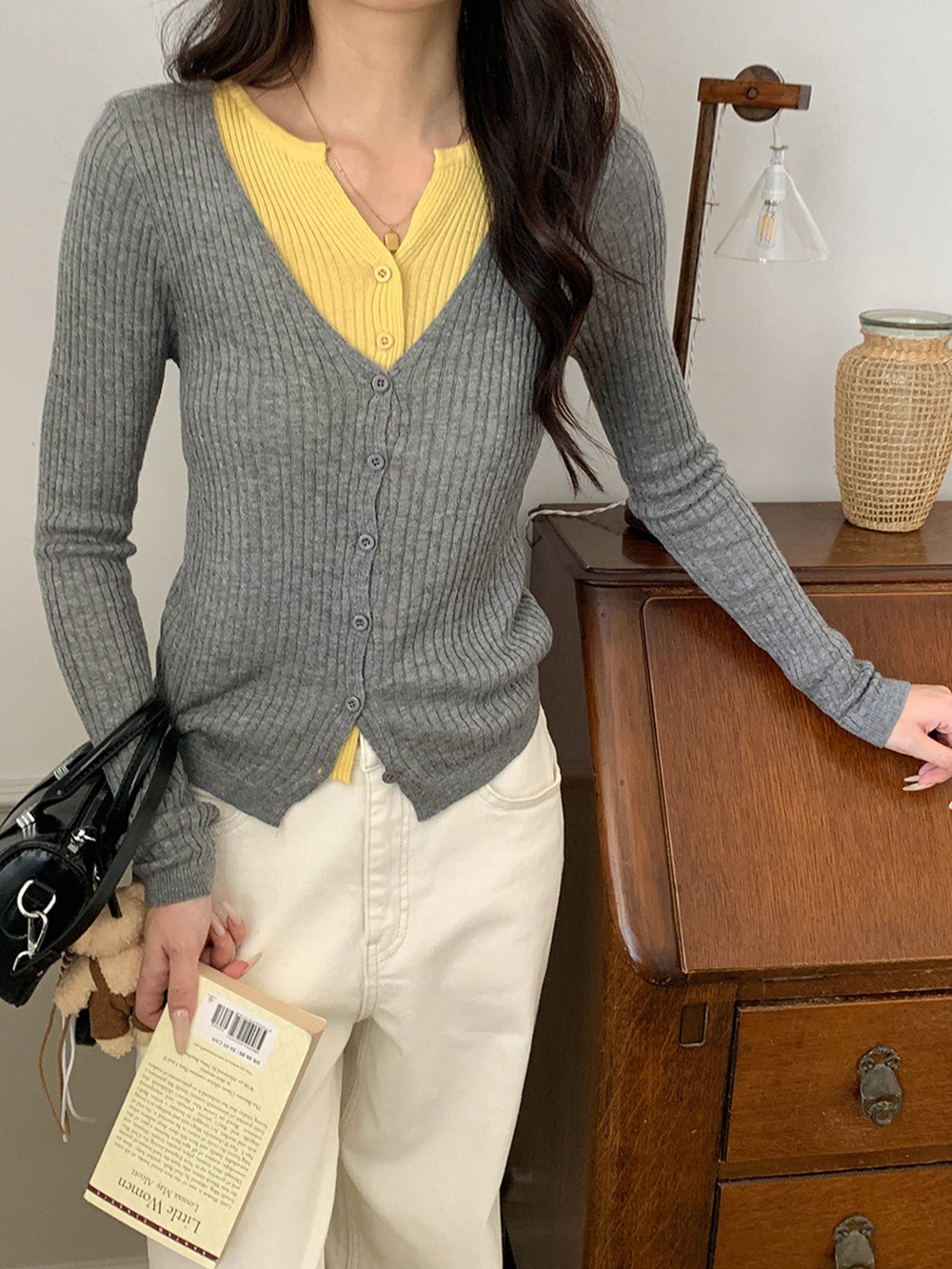 層次感假兩件針織上衣