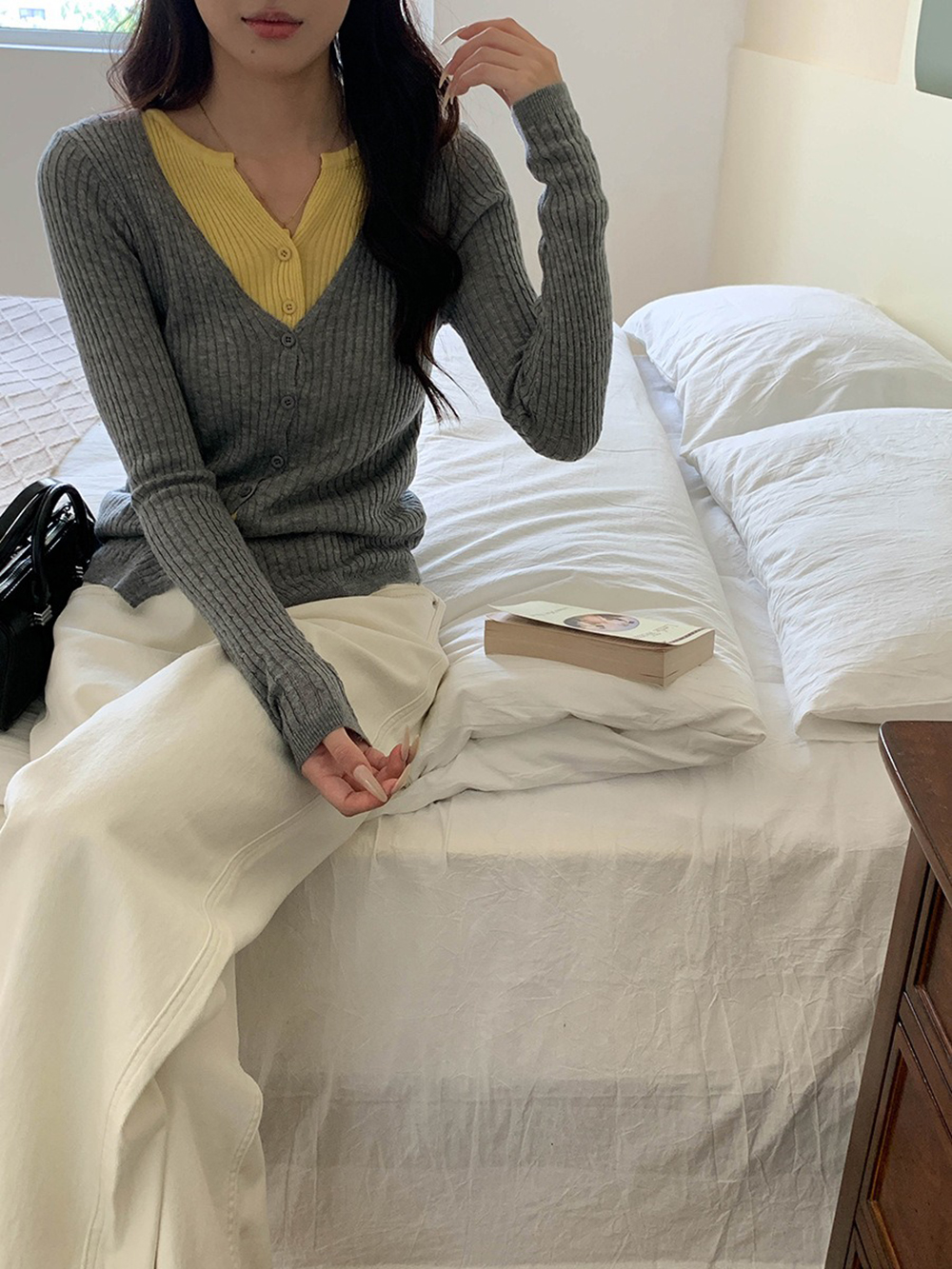 層次感假兩件針織上衣