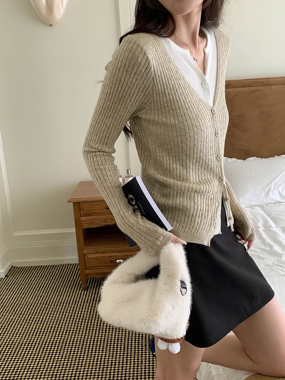 層次感假兩件針織上衣