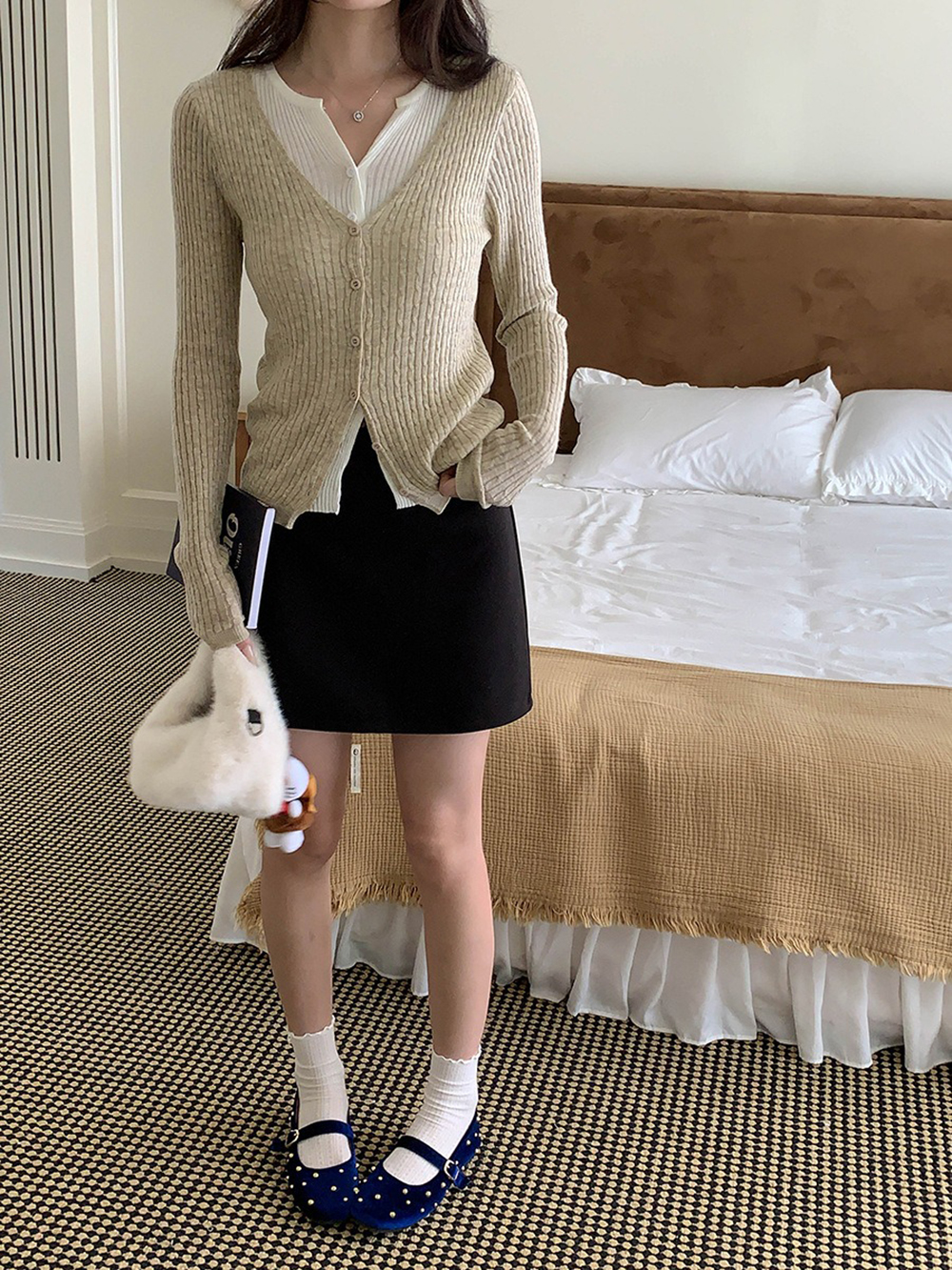 層次感假兩件針織上衣