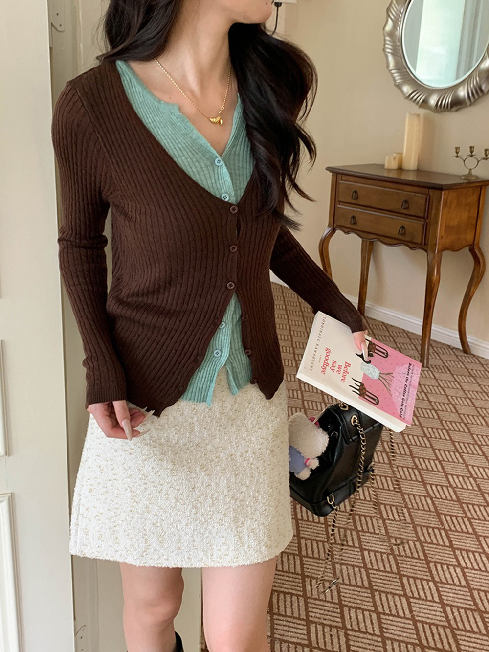 層次感假兩件針織上衣