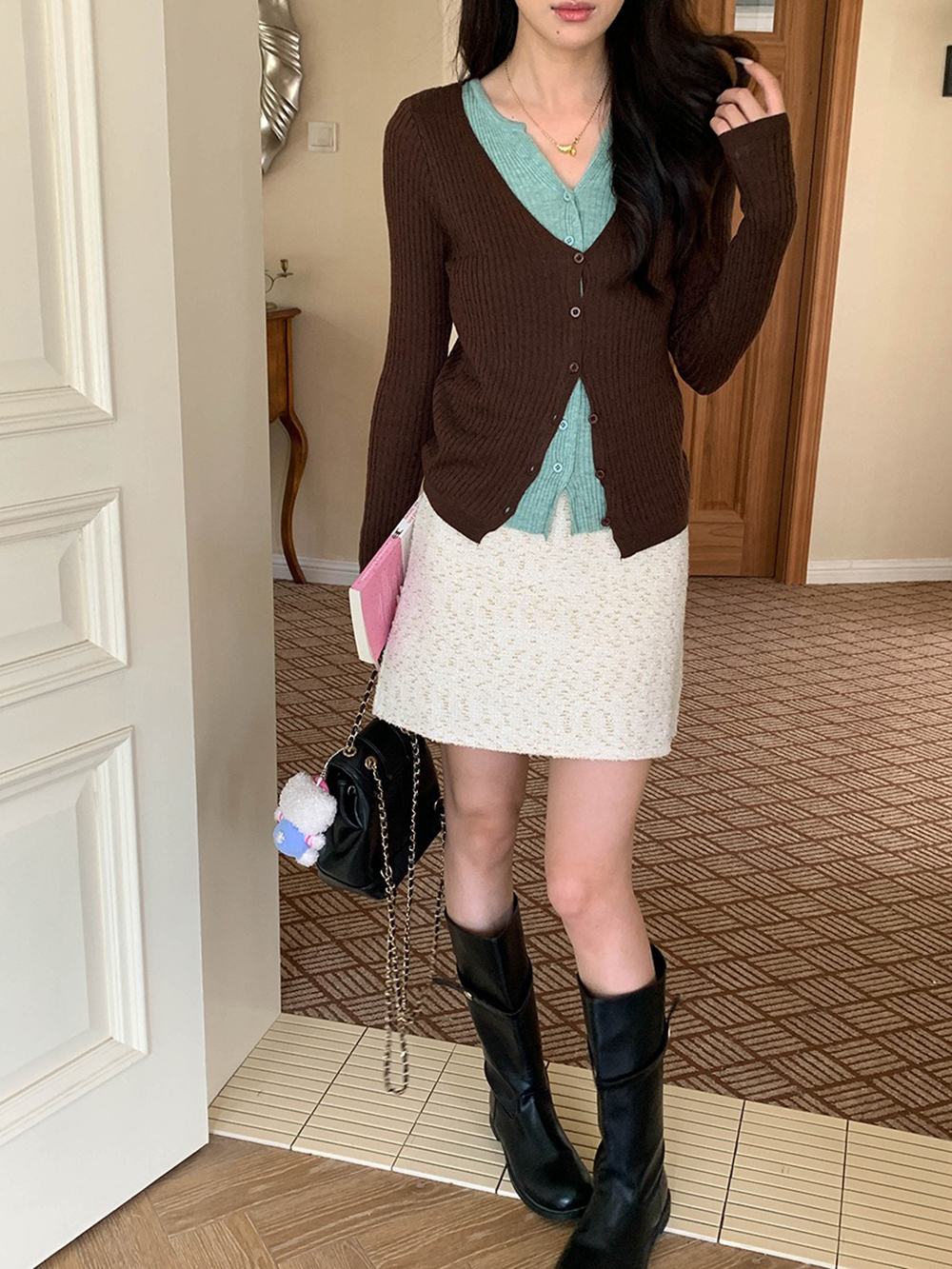 層次感假兩件針織上衣