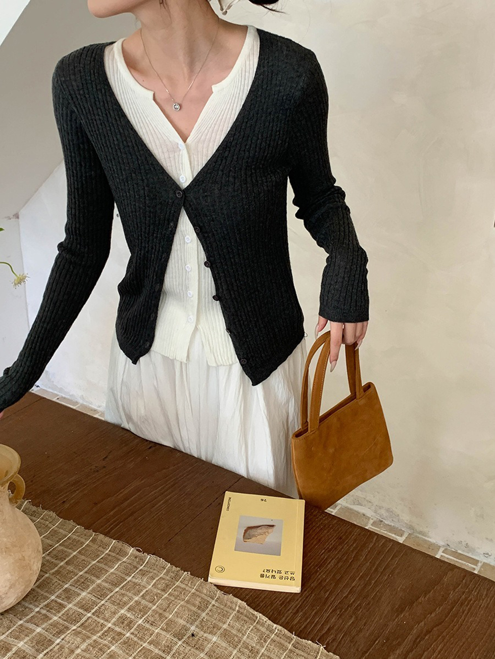 層次感假兩件針織上衣