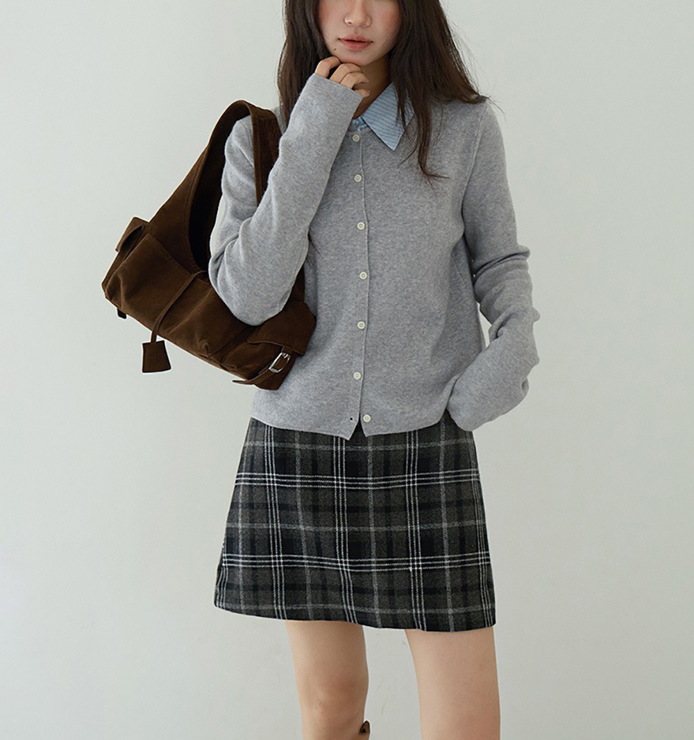 拼接假兩件針織上衣