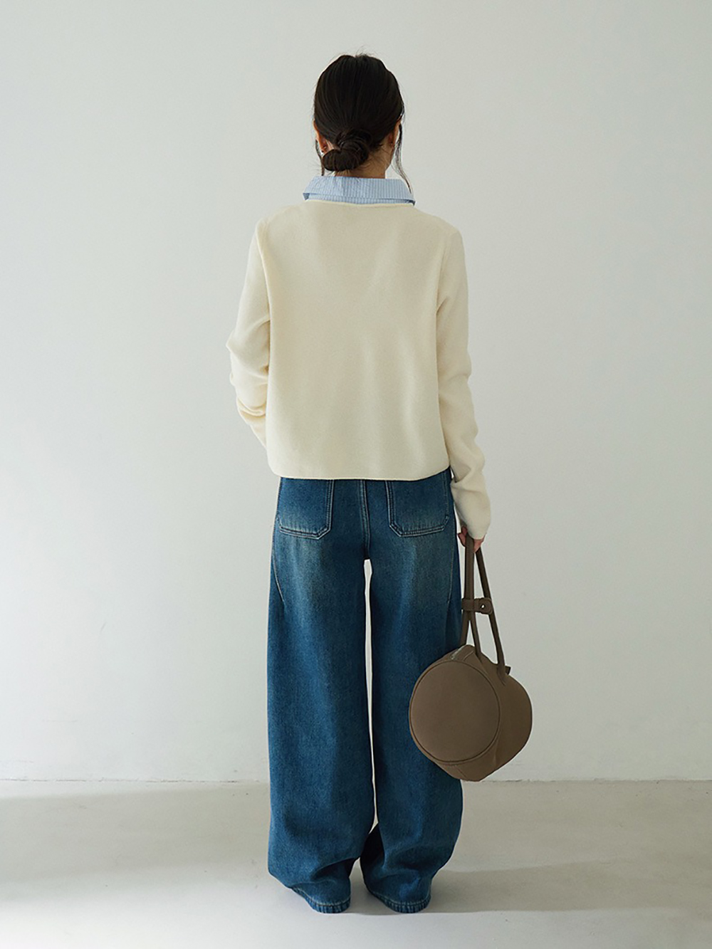 拼接假兩件針織上衣