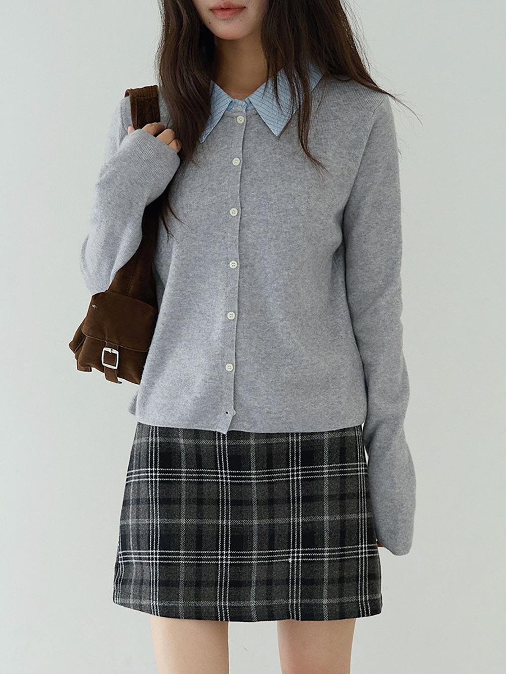 拼接假兩件針織上衣