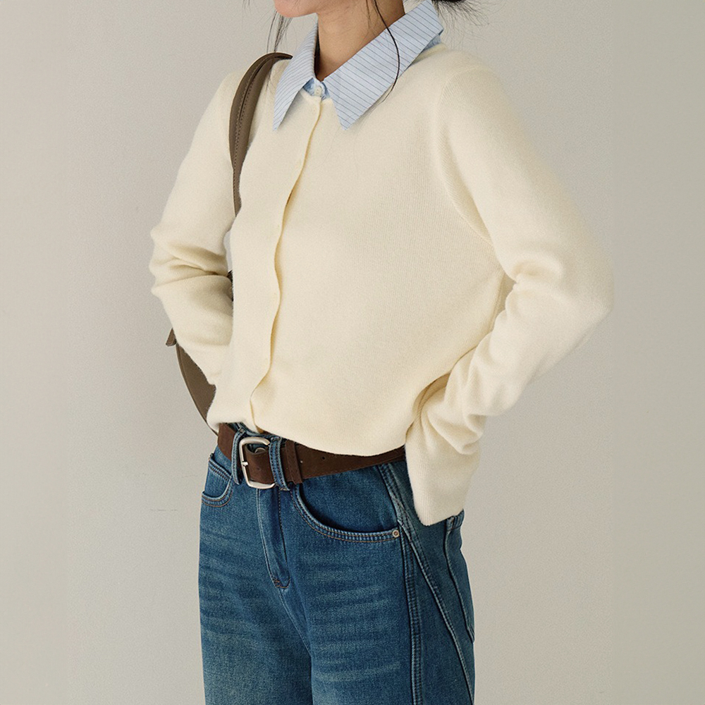 拼接假兩件針織上衣