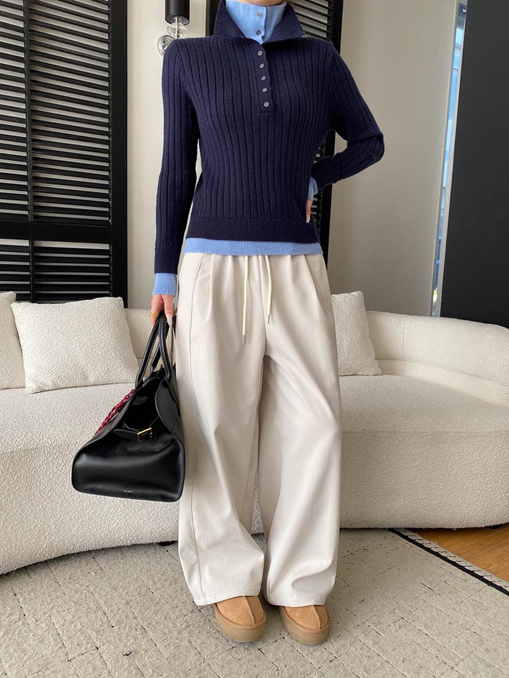 假兩件修身針織上衣,evaviva,4N-ZA9163,假兩件修身針織上衣,領500,999免運