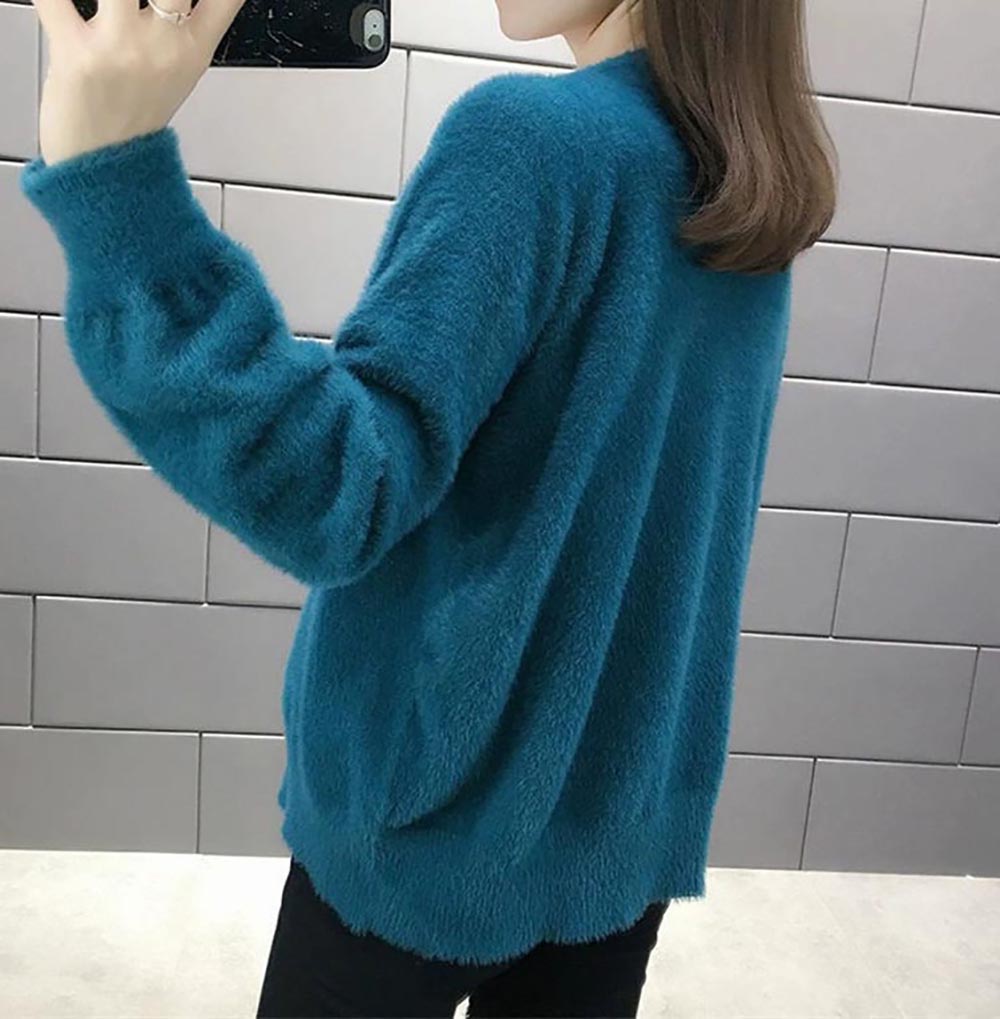 仿水貂絨V領針織外套,evaviva,8C-GB7306,仿水貂絨V領針織外套,領500,999免運