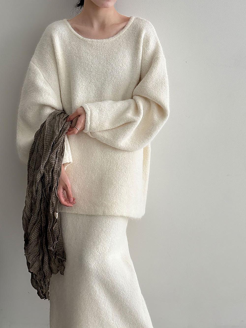 針織背釦毛衣長裙套裝,evaviva,U2-ZE09161,針織背釦毛衣長裙套裝,領500,999免運