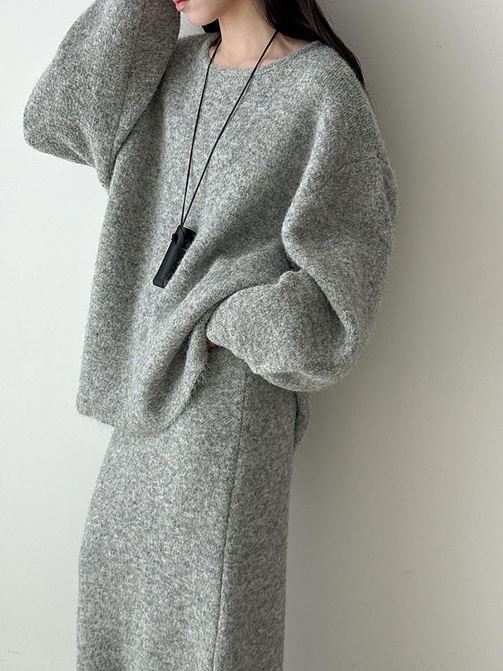 針織背釦毛衣長裙套裝,evaviva,U2-ZE09161,針織背釦毛衣長裙套裝,領500,999免運