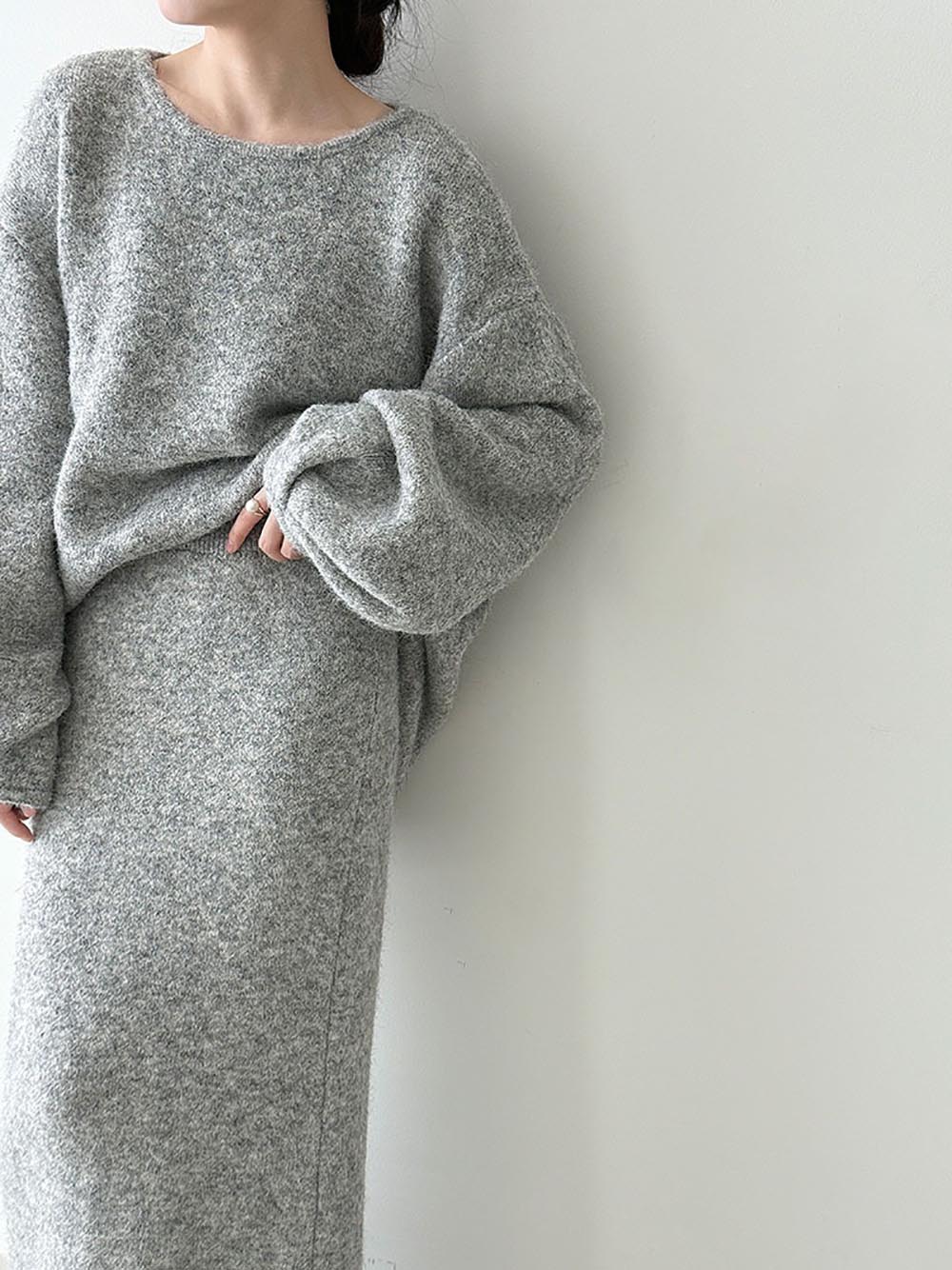 針織背釦毛衣長裙套裝,evaviva,U2-ZE09161,針織背釦毛衣長裙套裝,領500,999免運