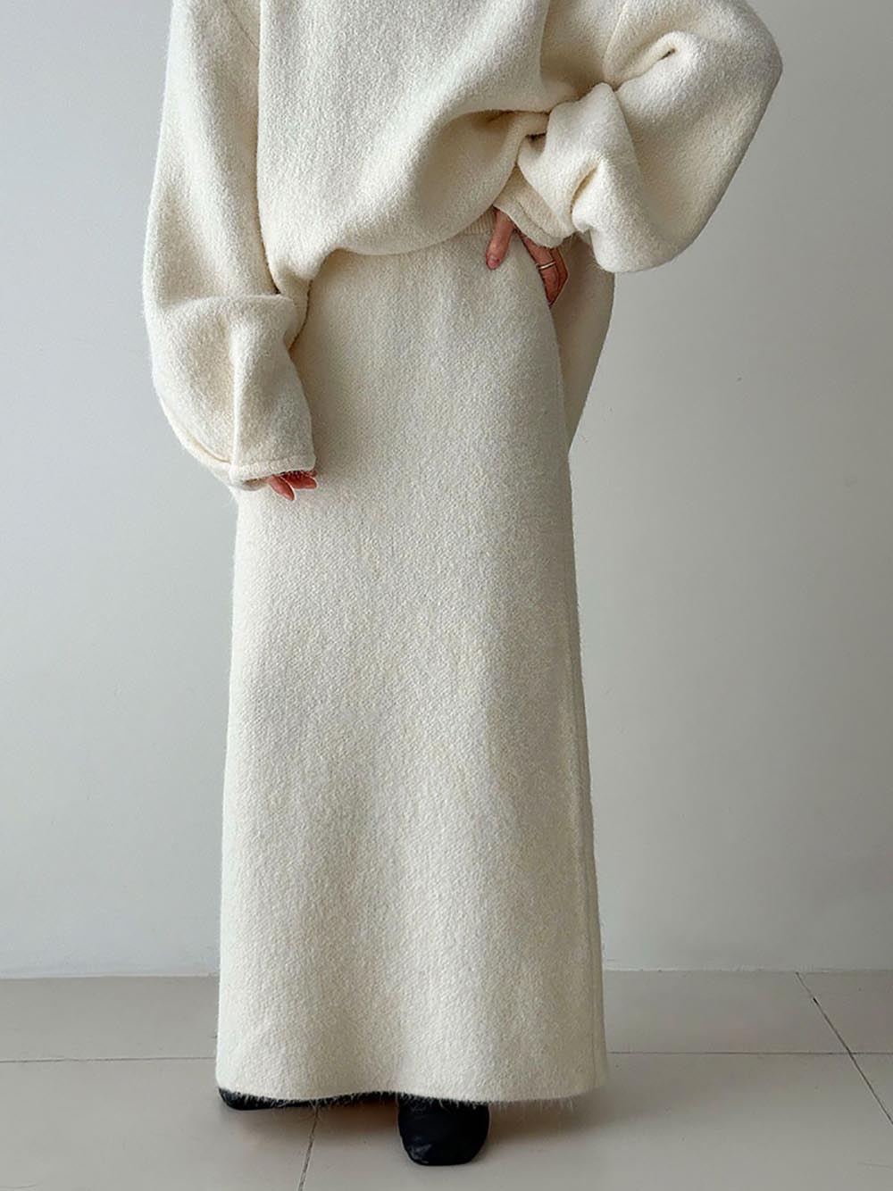 針織背釦毛衣長裙套裝,evaviva,U2-ZE09161,針織背釦毛衣長裙套裝,領500,999免運