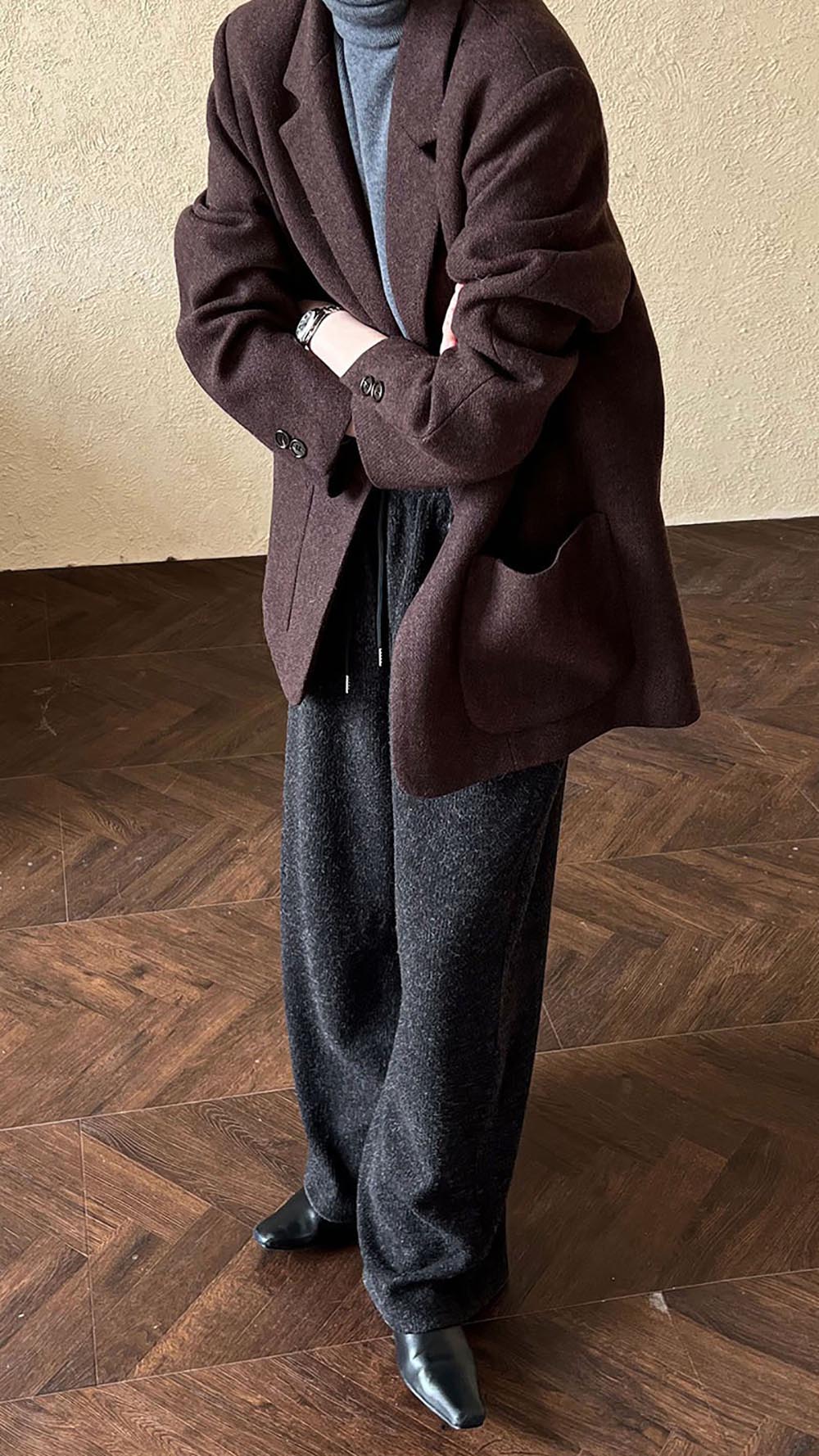 質感寬鬆羊毛西裝外套,evaviva,U2-ZF09162,質感寬鬆羊毛西裝外套,領500,999免運