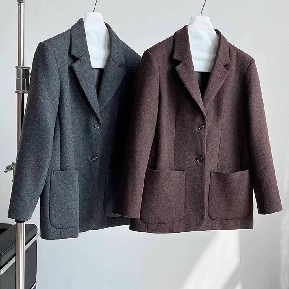 質感寬鬆羊毛西裝外套,evaviva,U2-ZF09162,質感寬鬆羊毛西裝外套,領500,999免運