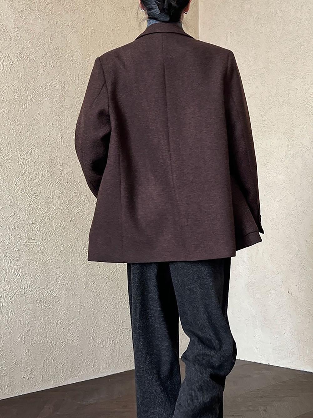 質感寬鬆羊毛西裝外套,evaviva,U2-ZF09162,質感寬鬆羊毛西裝外套,領500,999免運