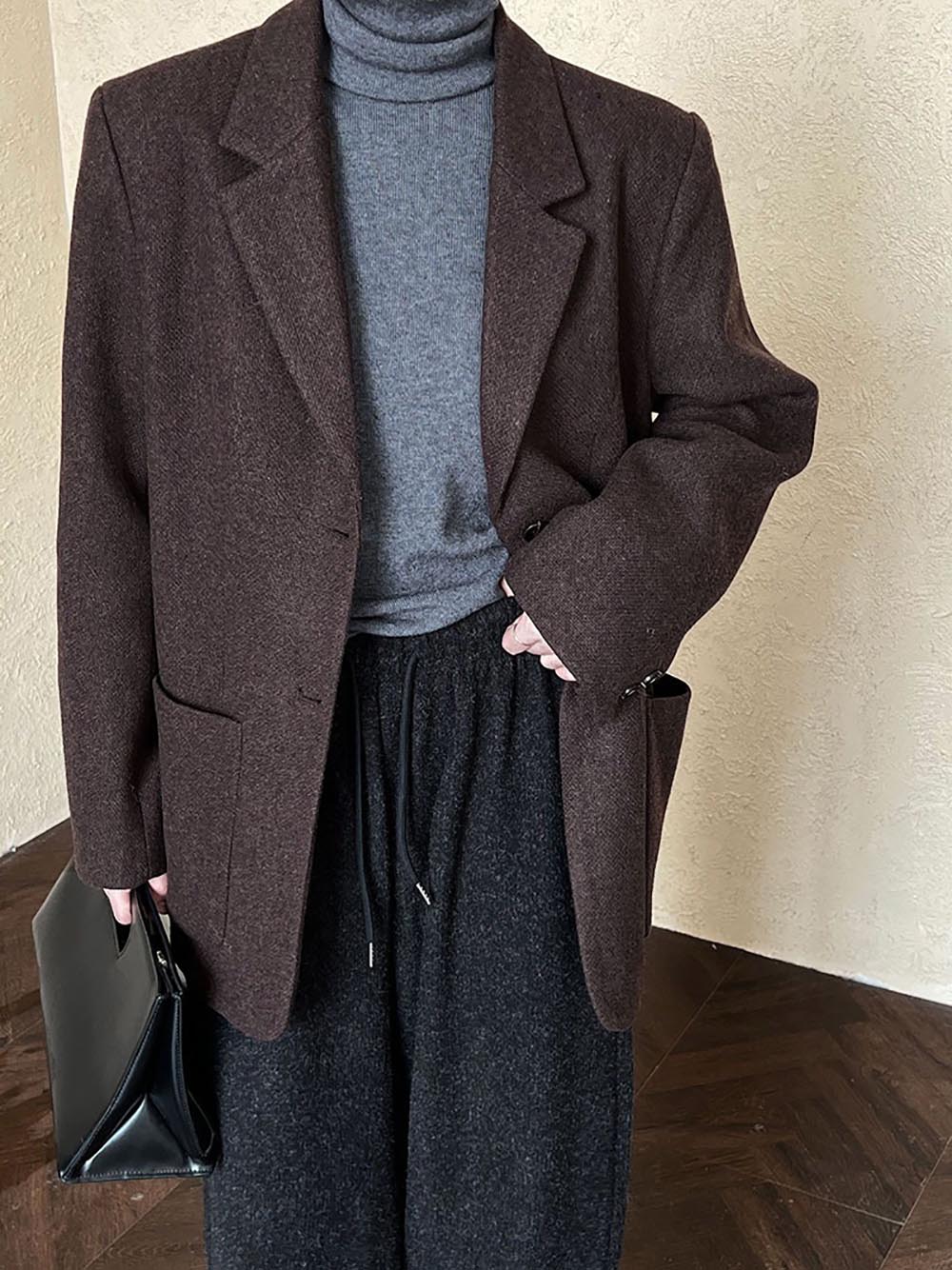 質感寬鬆羊毛西裝外套,evaviva,U2-ZF09162,質感寬鬆羊毛西裝外套,領500,999免運