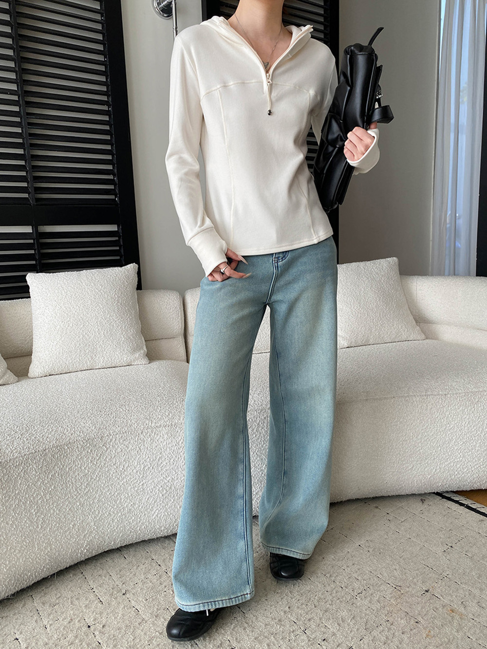 縫線設計感連帽上衣,evaviva,4N-ZA09164,縫線設計感連帽上衣,領500,999免運