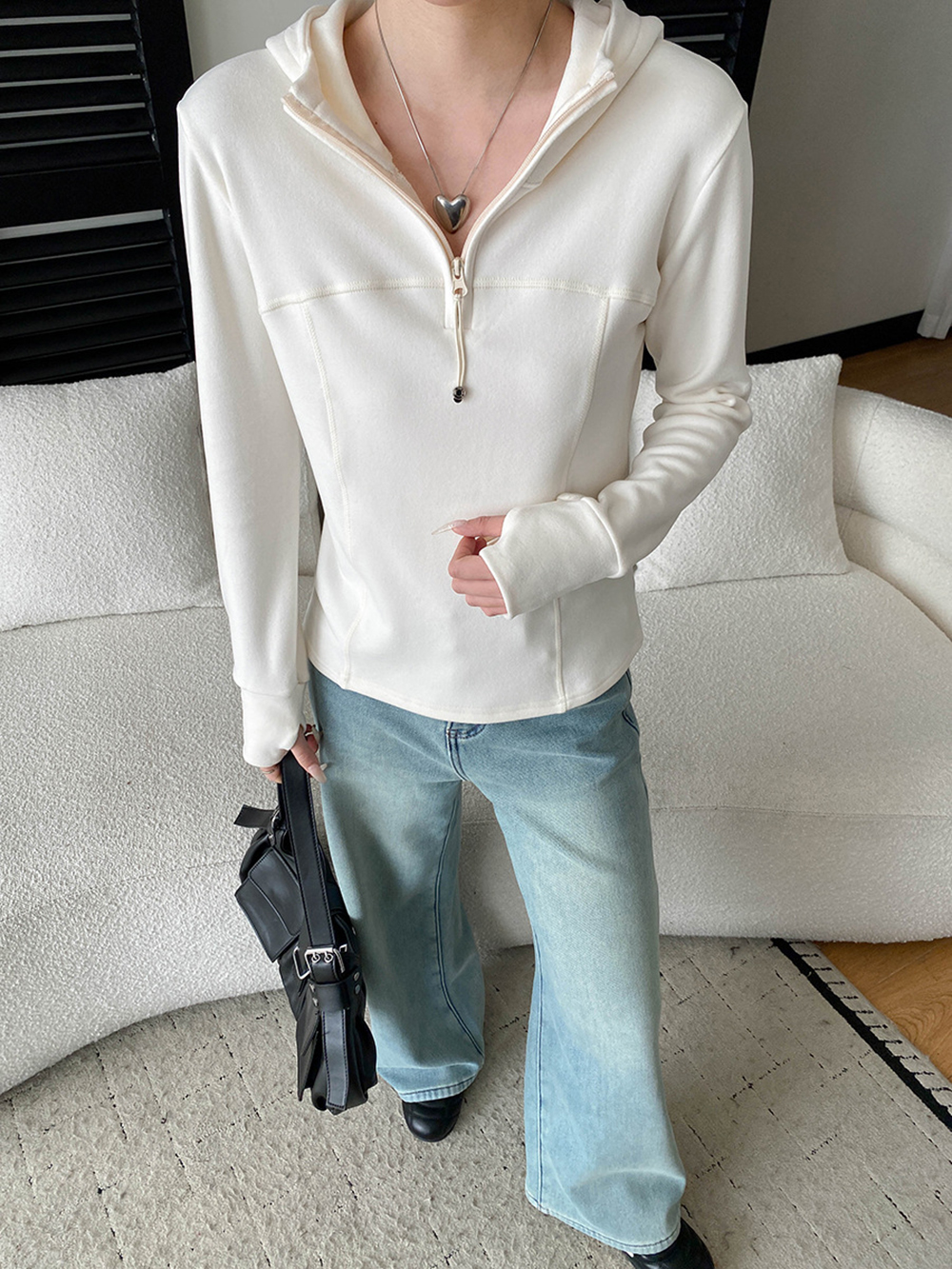 縫線設計感連帽上衣,evaviva,4N-ZA09164,縫線設計感連帽上衣,領500,999免運