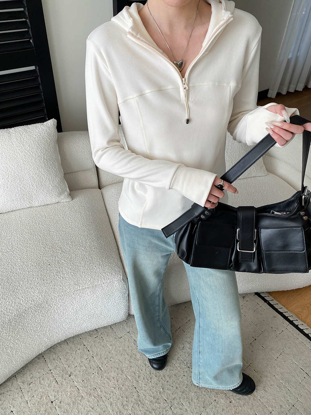 縫線設計感連帽上衣,evaviva,4N-ZA09164,縫線設計感連帽上衣,領500,999免運