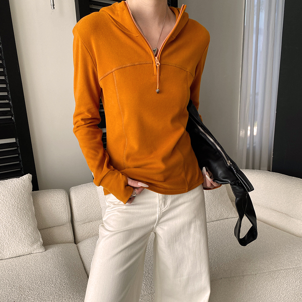 縫線設計感連帽上衣