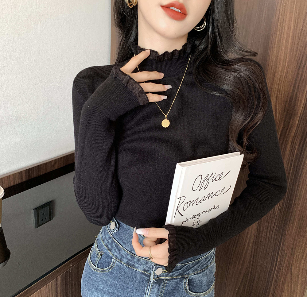 蕾絲花邊針織內搭上衣,evaviva,8C-GN7326,蕾絲花邊針織內搭上衣,領500,999免運