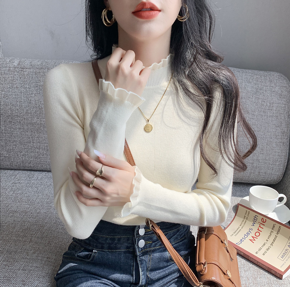 蕾絲花邊針織內搭上衣,evaviva,8C-GN7326,蕾絲花邊針織內搭上衣,領500,999免運