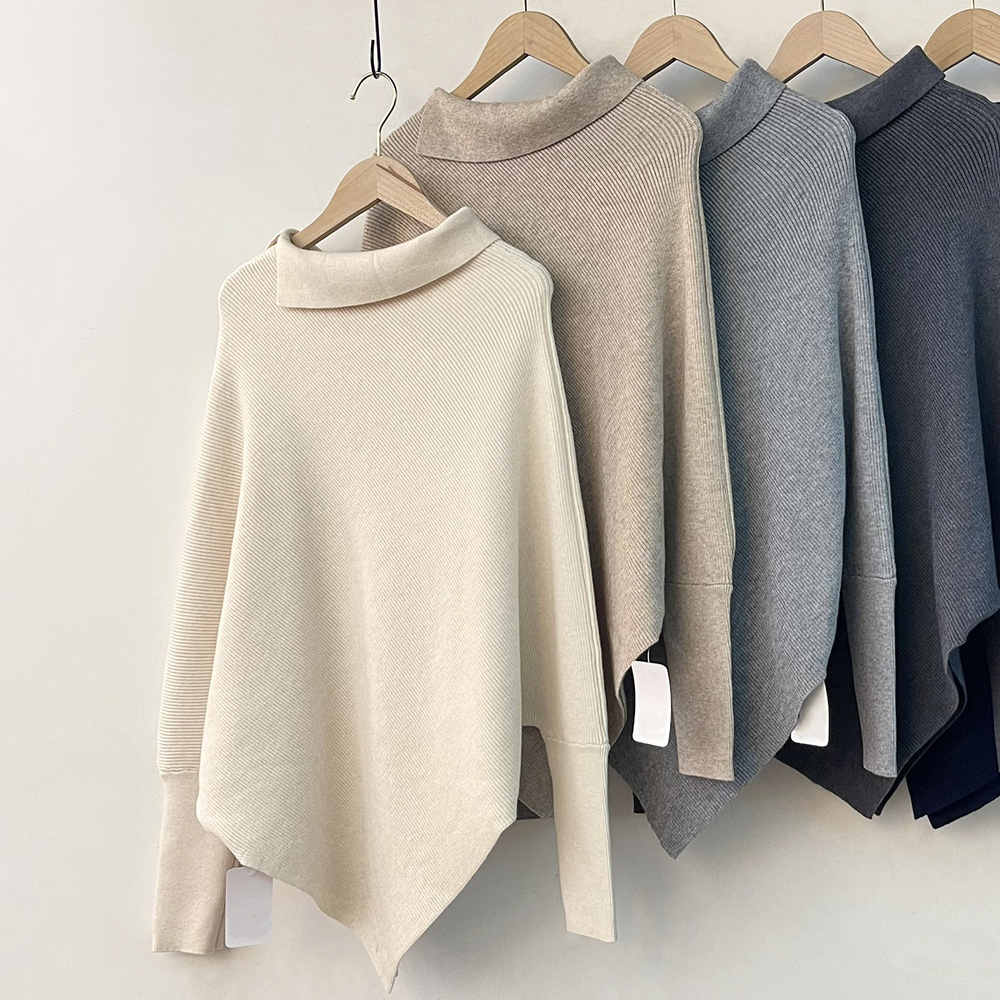 垂墜感蝙蝠袖翻領毛衣,evaviva,99-AL7200,垂墜感蝙蝠袖翻領毛衣,領500,999免運