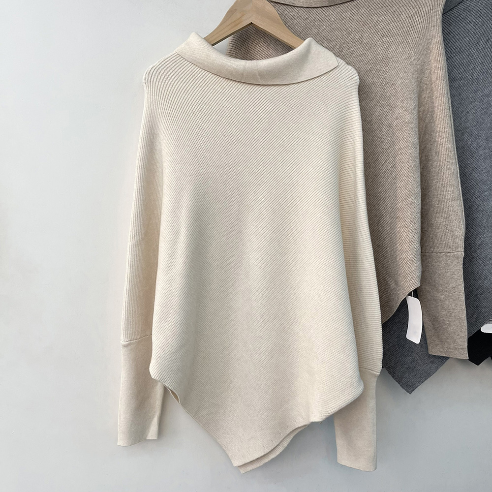 垂墜感蝙蝠袖翻領毛衣,evaviva,99-AL7200,垂墜感蝙蝠袖翻領毛衣,領500,999免運