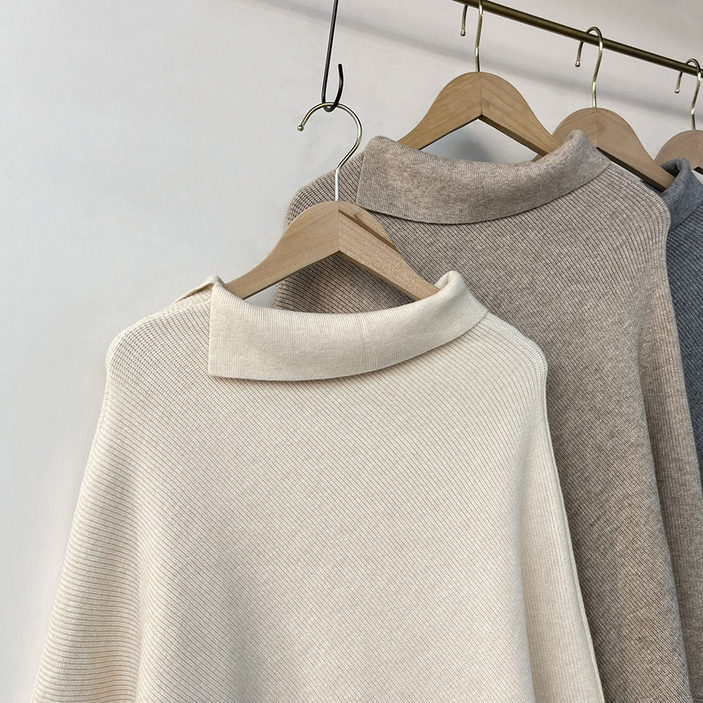 垂墜感蝙蝠袖翻領毛衣,evaviva,99-AL7200,垂墜感蝙蝠袖翻領毛衣,領500,999免運