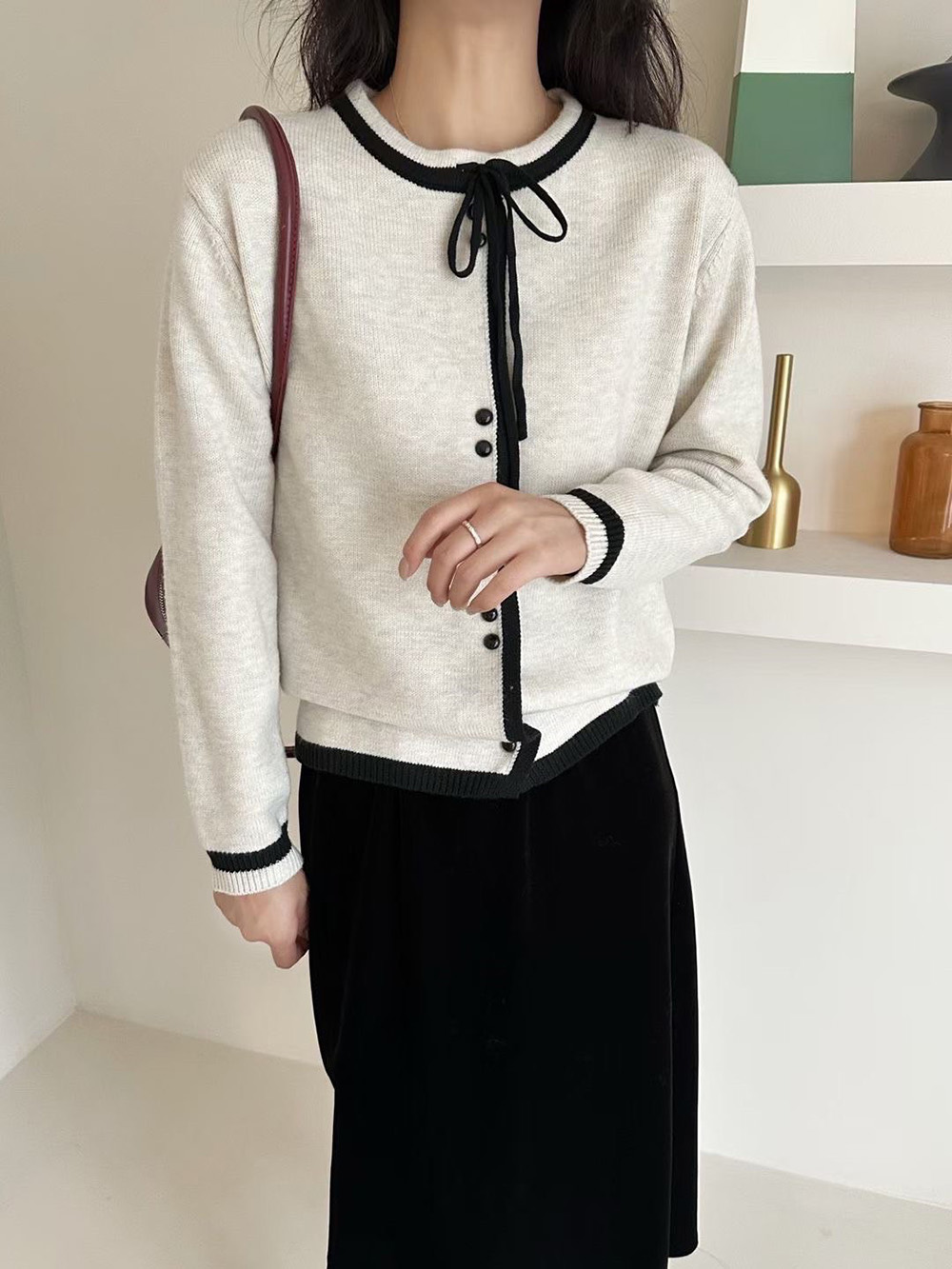 蝴蝶結飾邊針織外套,evaviva,99-AL7275,蝴蝶結飾邊針織外套,周新品優惠,NEWARRIVAL