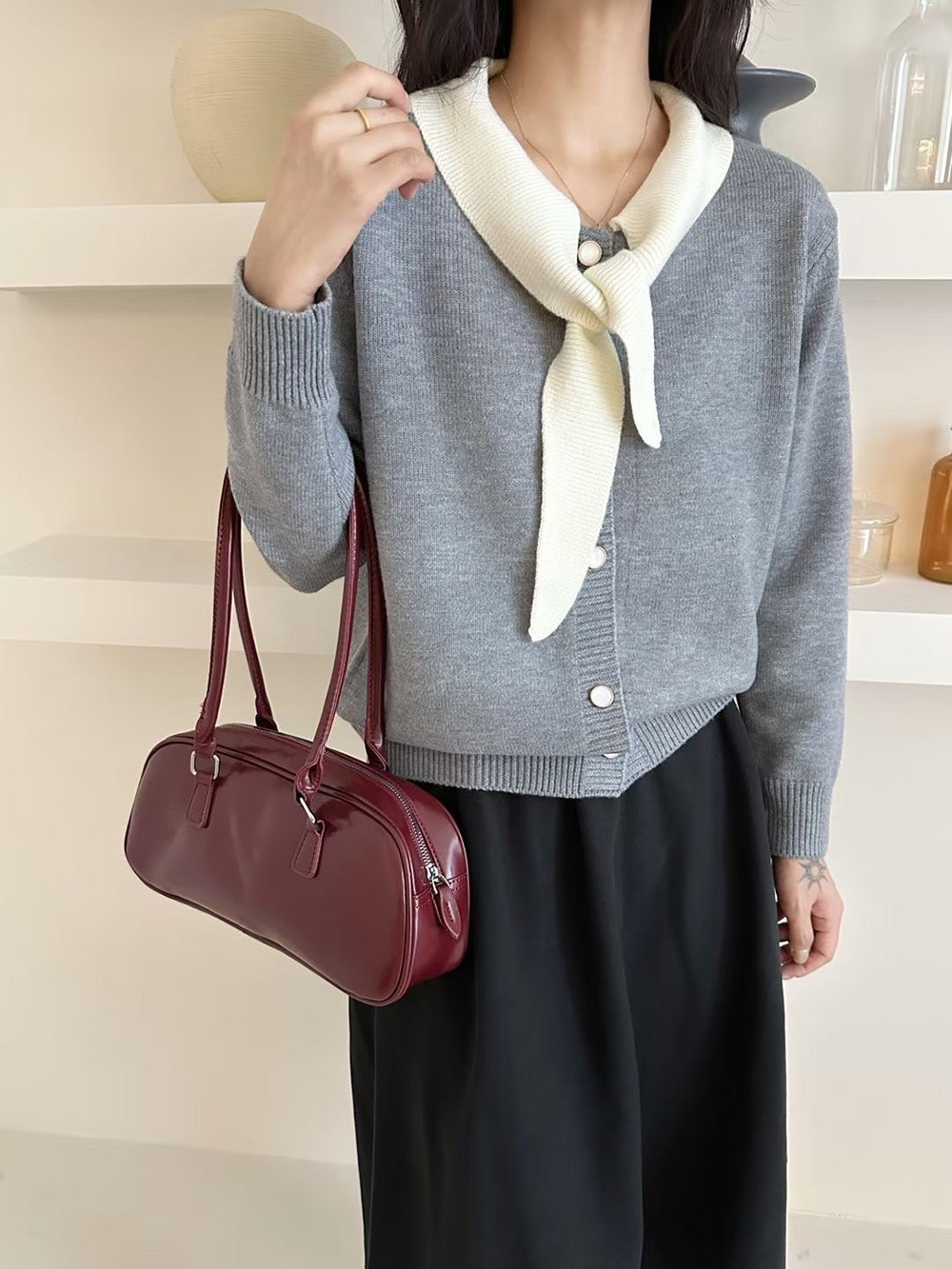 日系拼色領結針織外套,evaviva,99-AL7276,日系拼色領結針織外套,周新品優惠,NEWARRIVAL