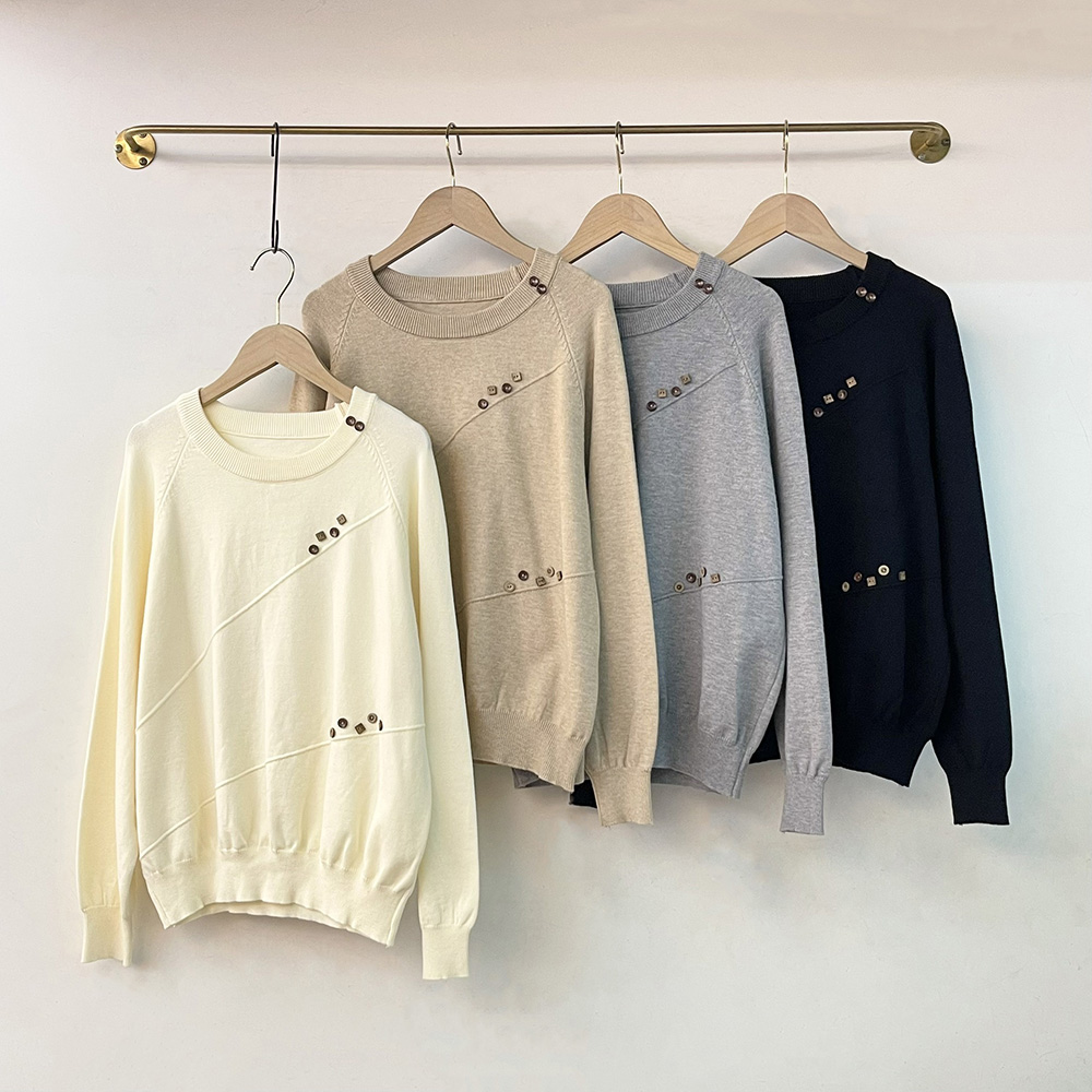 斜紋造型鈕釦針織上衣,evaviva,99-AL7278,斜紋造型鈕釦針織上衣,周新品優惠,NEWARRIVAL