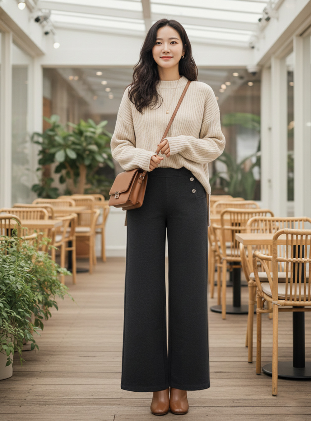 排釦裝飾彈力直筒寬褲,evaviva,99-AL7311,排釦裝飾彈力直筒寬褲,周新品優惠,NEWARRIVAL