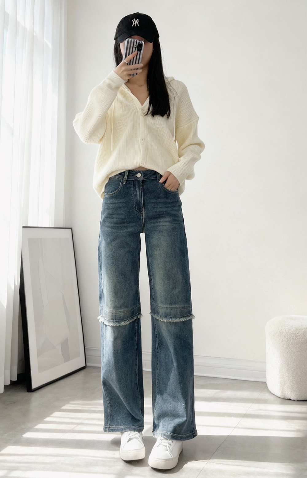 抽鬚設計感直筒牛仔褲,evaviva,99-BF7316,抽鬚設計感直筒牛仔褲,周新品優惠,NEWARRIVAL