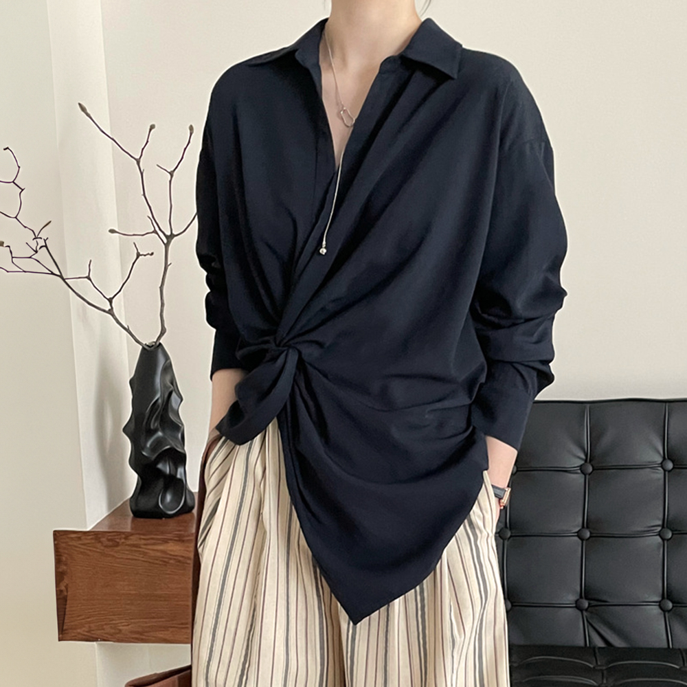 別緻設計感扭結襯衫