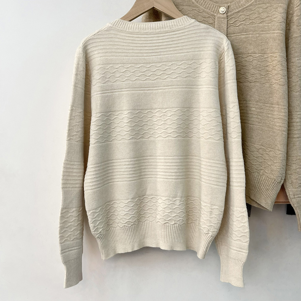 精緻波浪織紋針織上衣,evaviva,99-AL7277,精緻波浪織紋針織上衣,領500,999免運